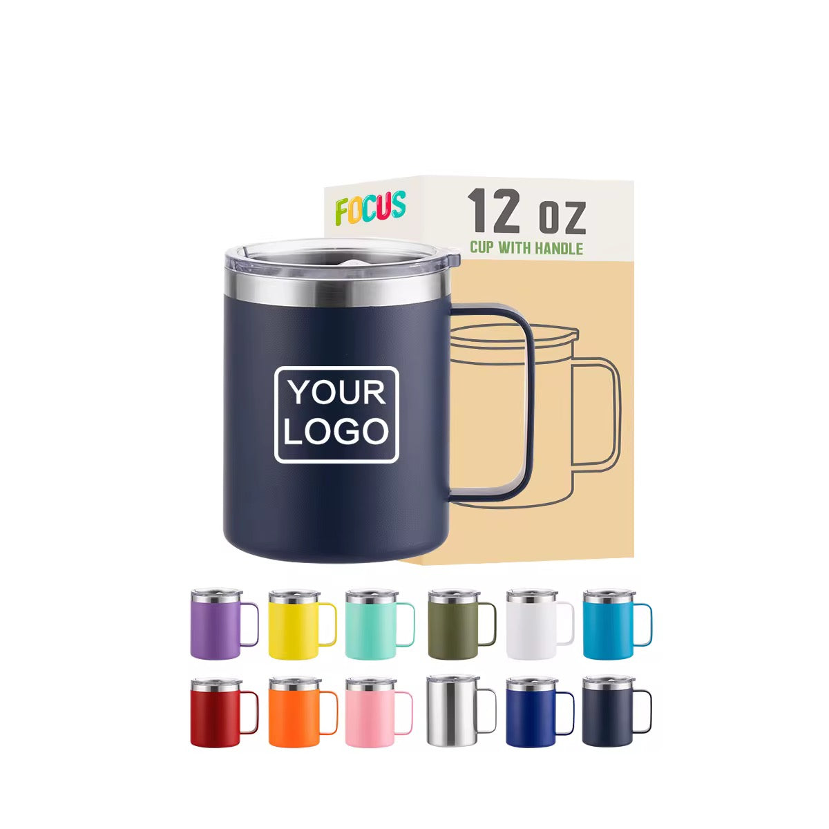 Custom Logo 12 OZ Coffee Mugs